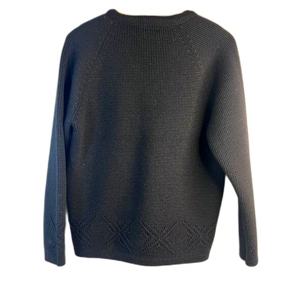 Richard Stapf & Co 100% New Wool Black Knit Vneck Austrian Ski Sweater S/M - Picture 2 of 7